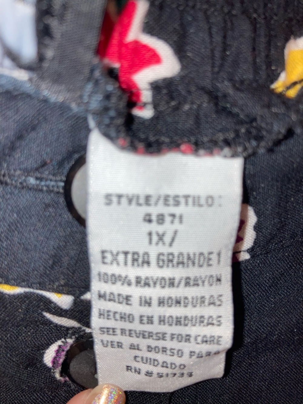 Sag Harbor Black Midi Skirt with Multicolor Floral Print - Picture 2 of 4